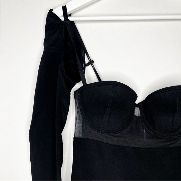 Alexander Wang Black Long Sleeve Dress with Sheer Detail, US2 - Picture 4 of 10